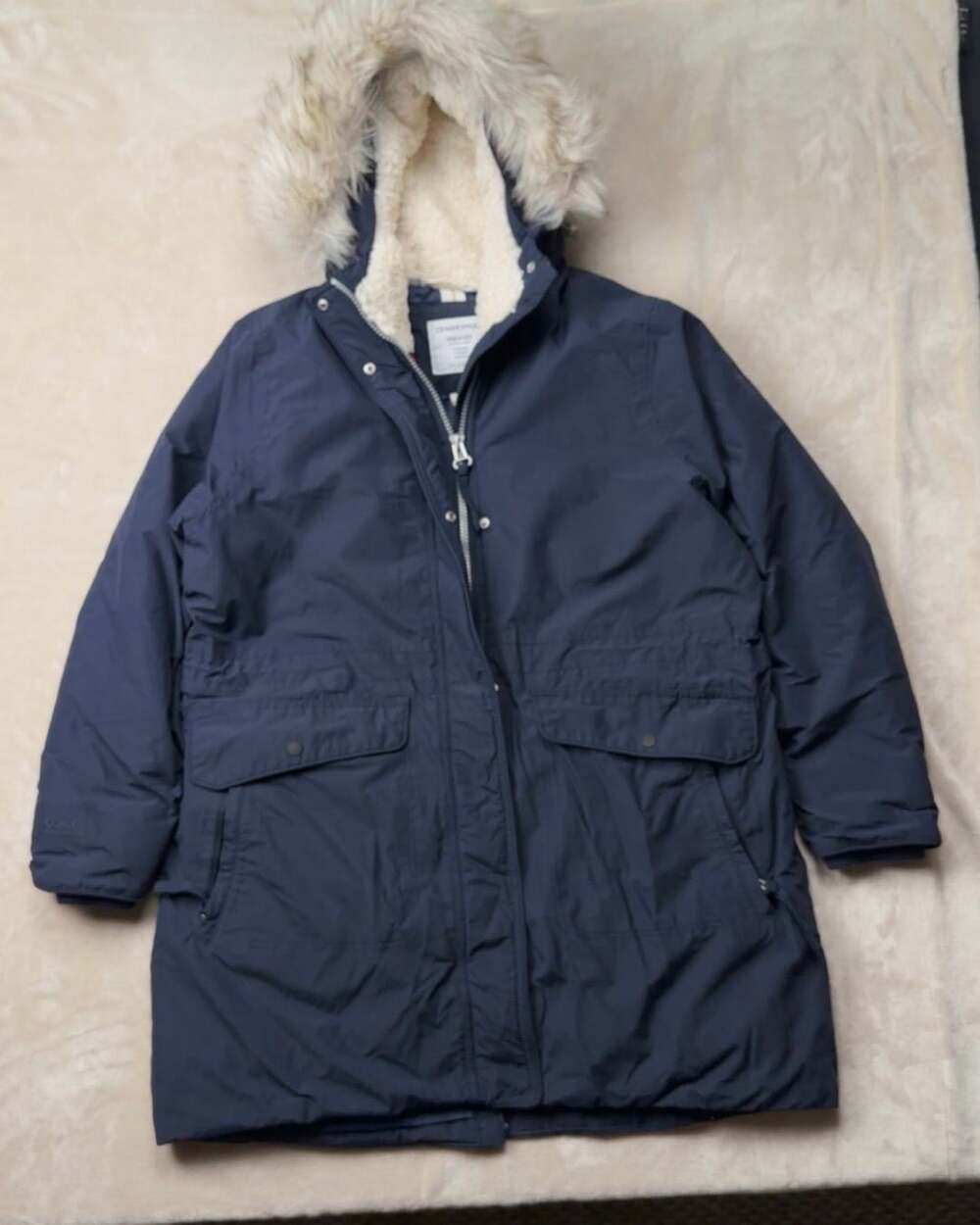 Craghoppers AquaDry Parka Size US L/10 Blue Faux Fur Lined Hooded Jacket